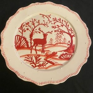 2012 Blue Sky Ceramic Holiday Winter Woodland Plate Signed by Heather Goldmine